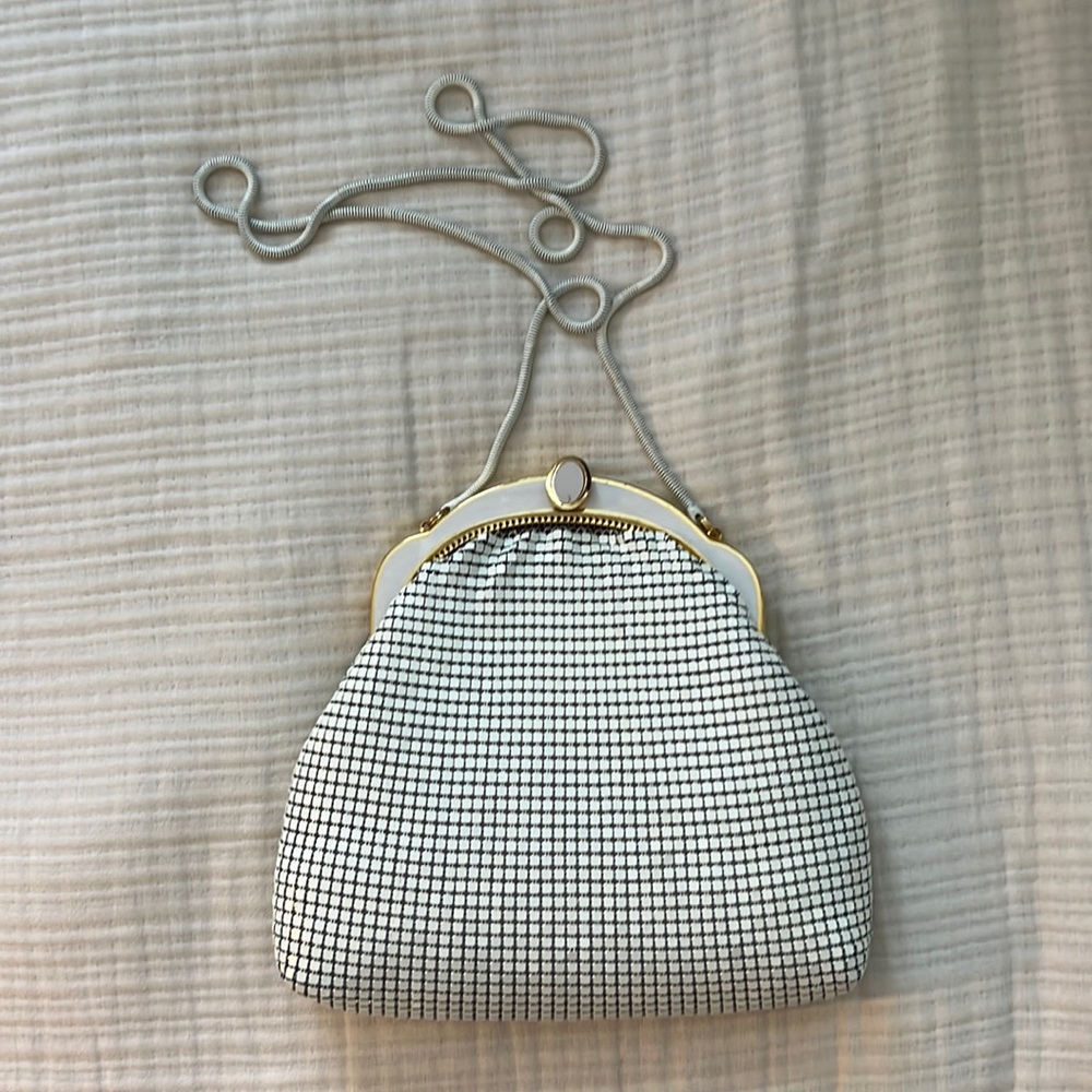 Andre Cellini white metal mesh bag